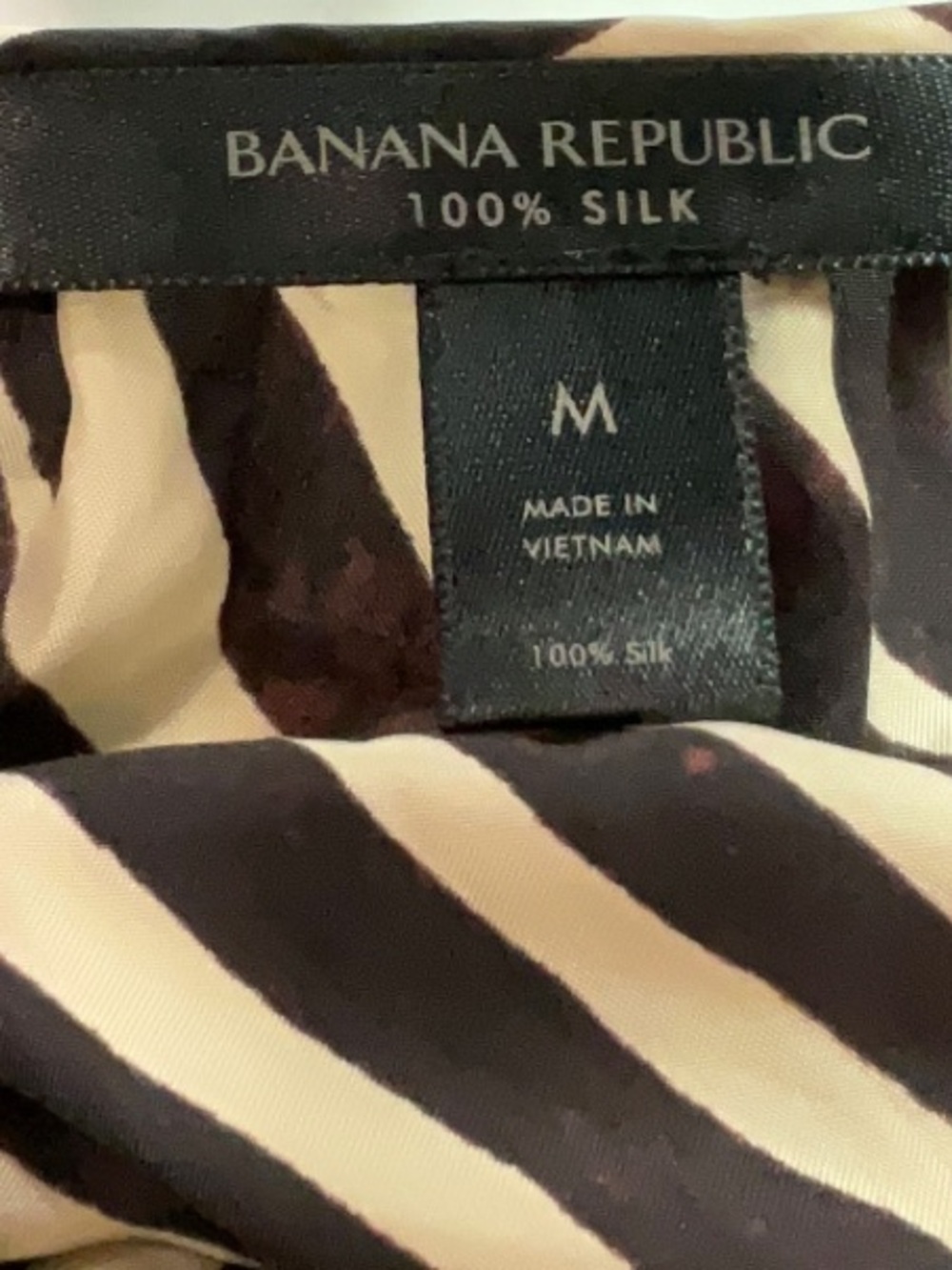 Banana Republic Heritage Canna Silk Dress Brown Zebra Maxi Dress Pockets M - Picture 5 of 9
